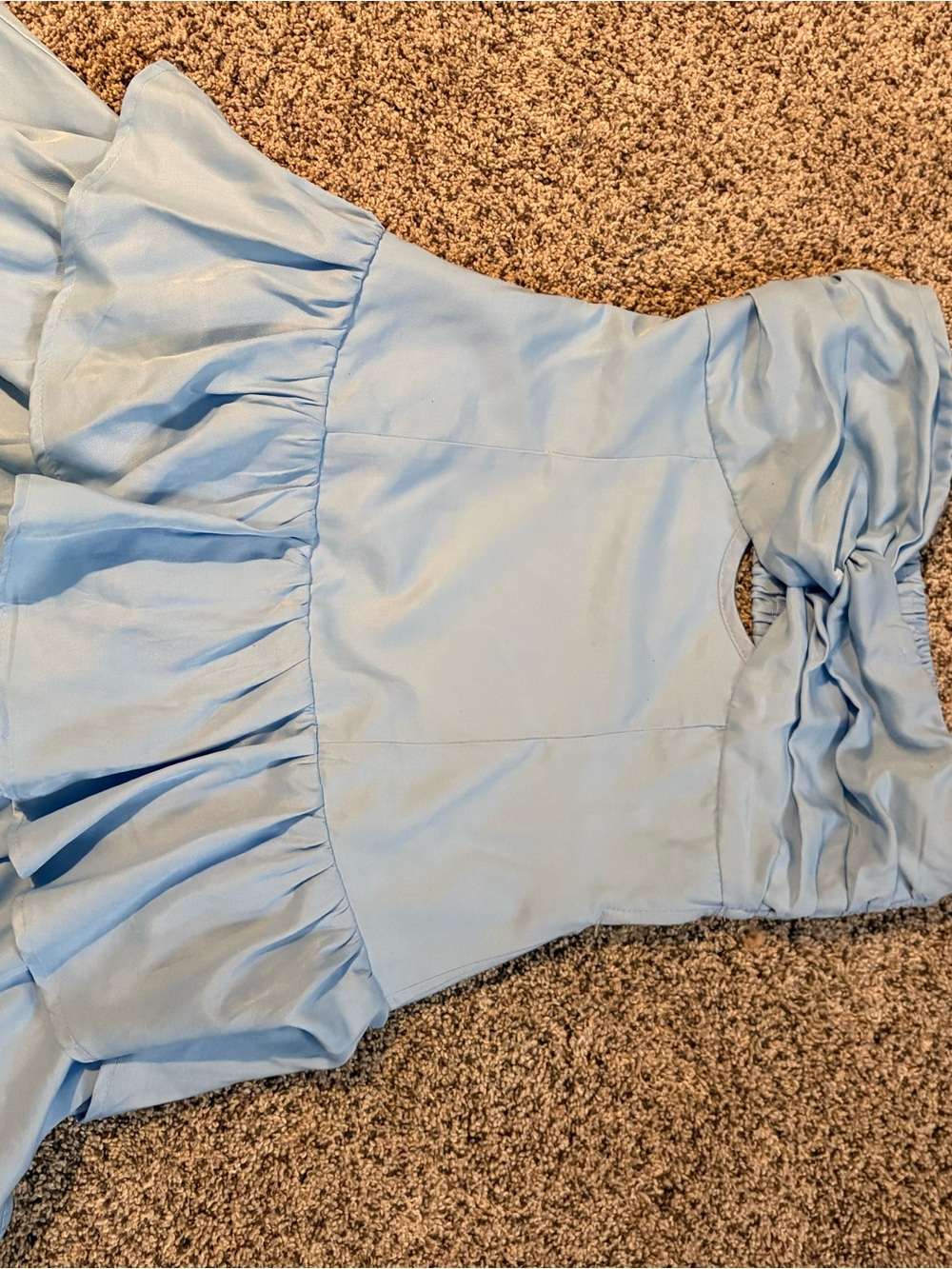 American Threads Sky Blue Strapless Ruffle Mini Dress - Picture 3 of 4